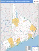 Bridgeport-Stamford-Norwalk Metro Area Digital Map Basic Style